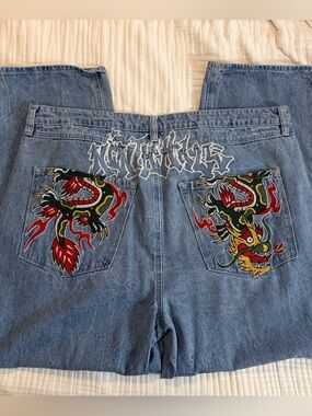 Ninth Hall Ambush Blue Denim Jeans with Embroidered Patch
